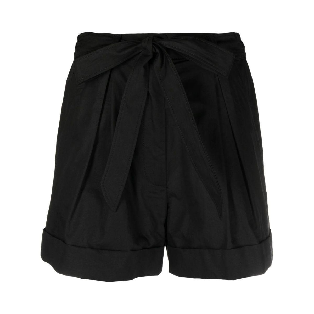 tied-waist poplin mini shorts