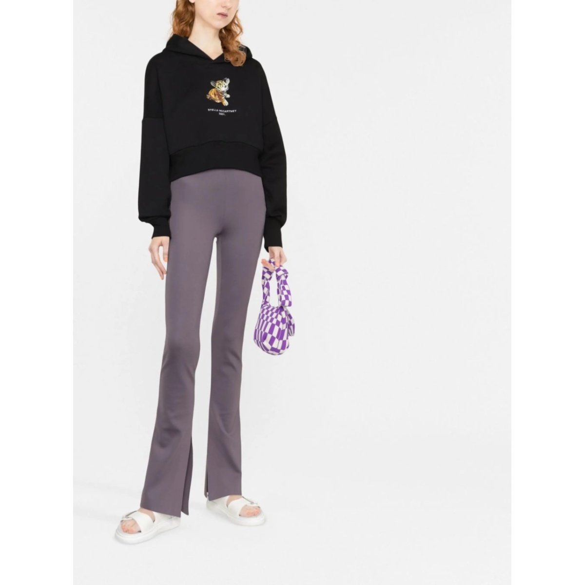 tiger-print cropped hoodie - Img 2