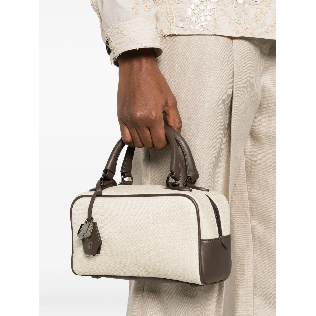 top-handle lock tote bag - Img 2