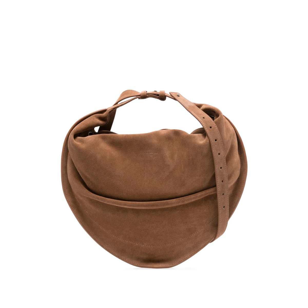 Tortellino suede shoulder bag