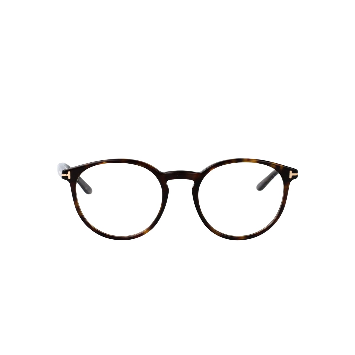 tortoishell-pattern round-frame glasses