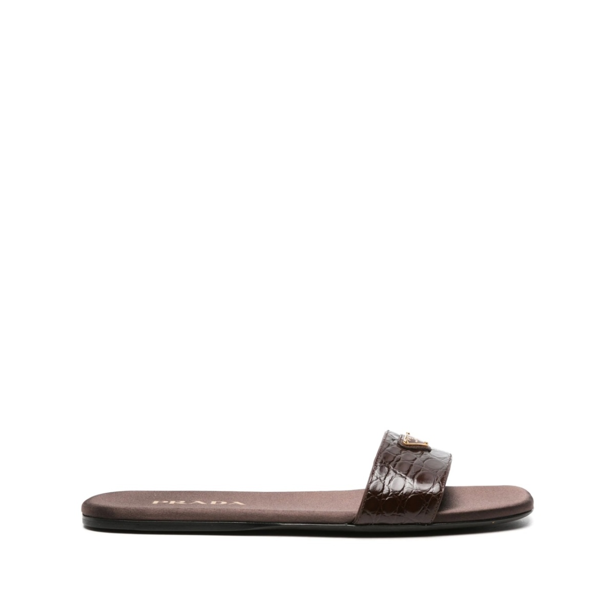 triangle-logo embossed-crocodile slides