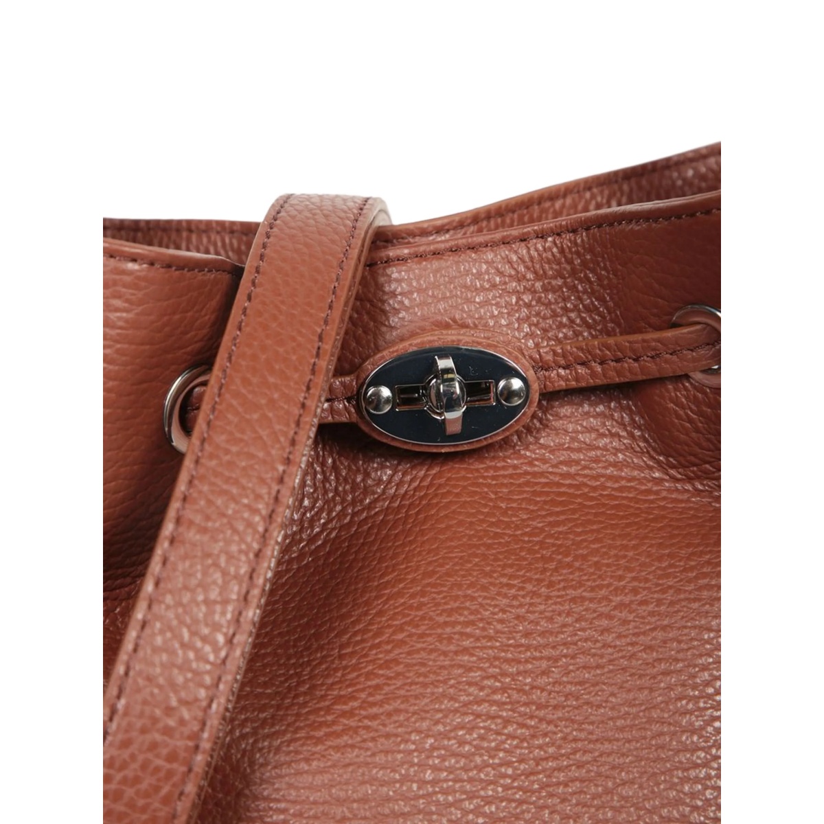 turn-lock leather shoulder bag - Img 3