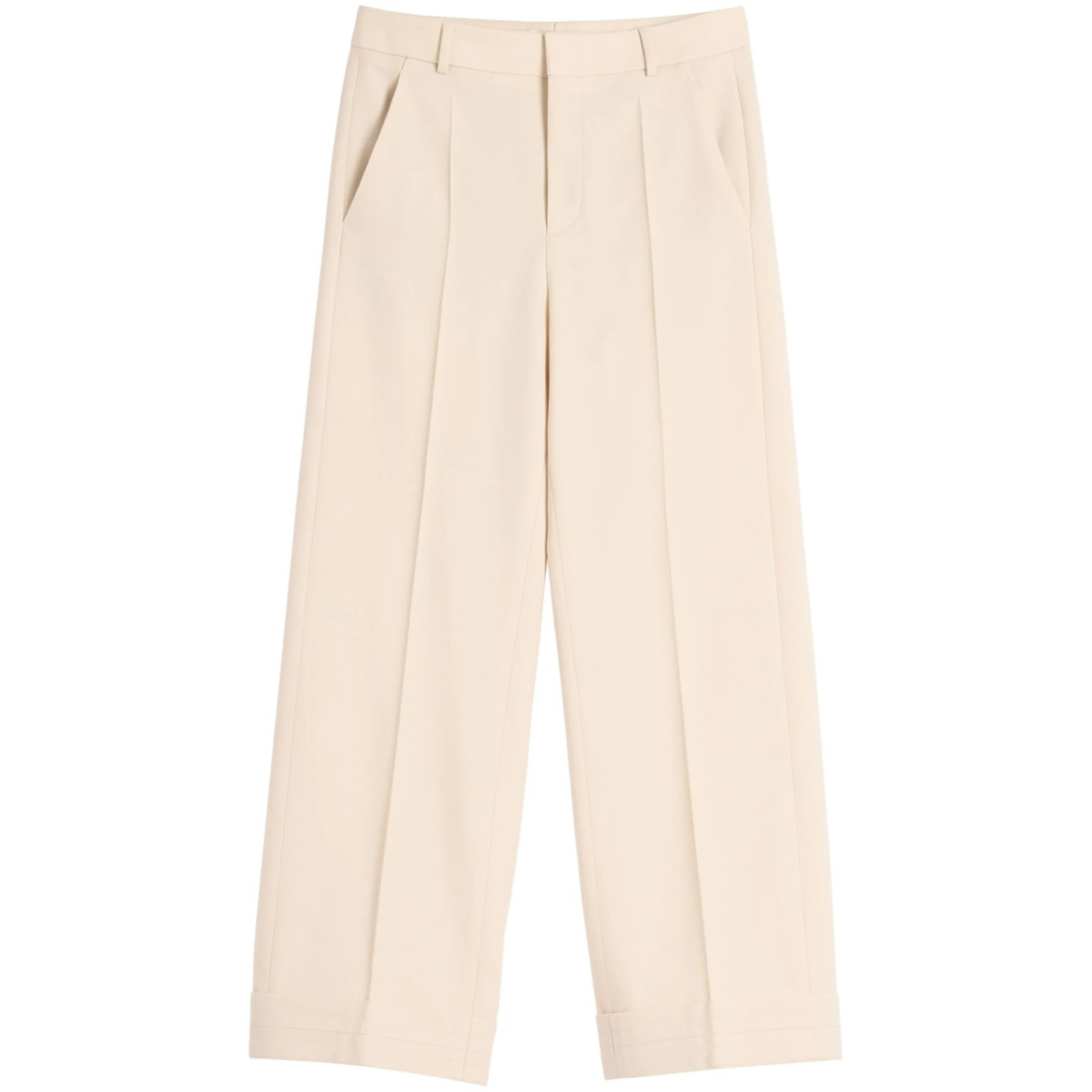 turn-up gabardine trousers