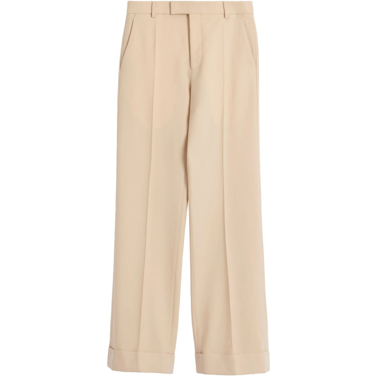 turn-up wool trousers