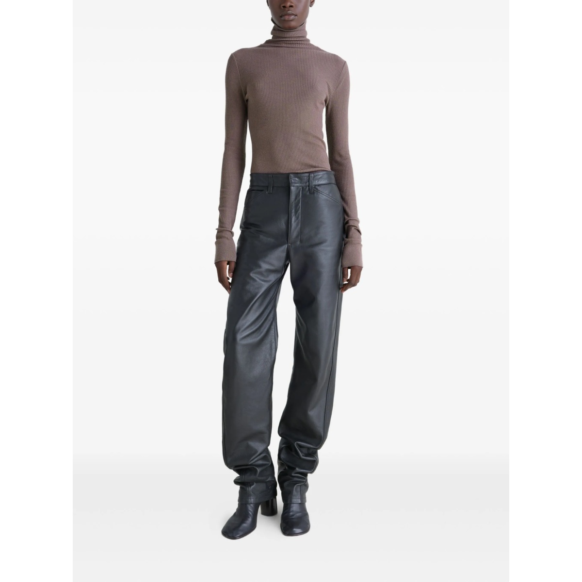 turtleneck ribbed top - Img 2