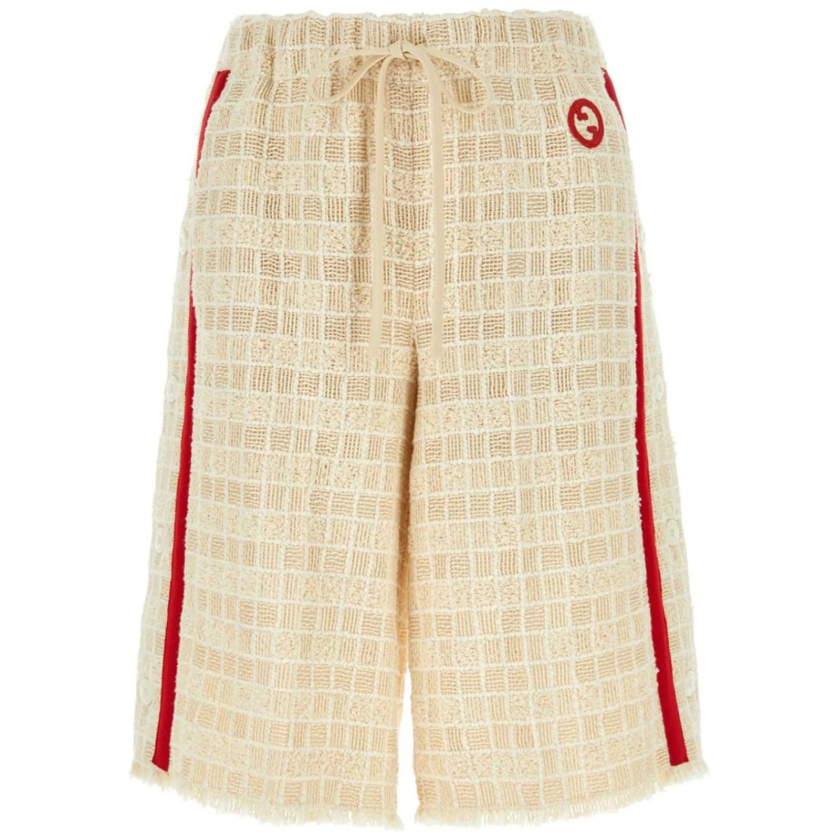 tweed drawstring shorts