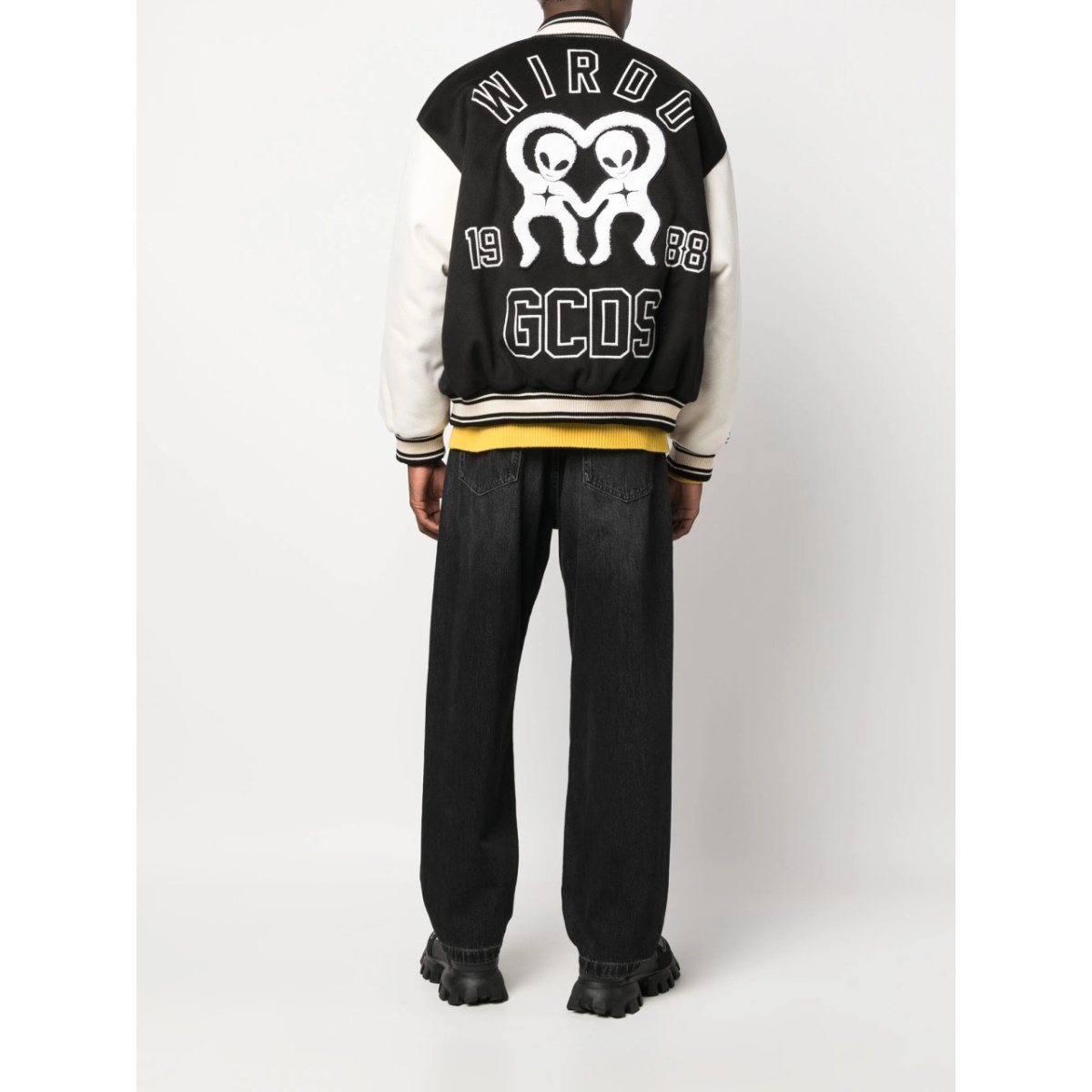 two-tone logo-patch bomber jacket - Img 2