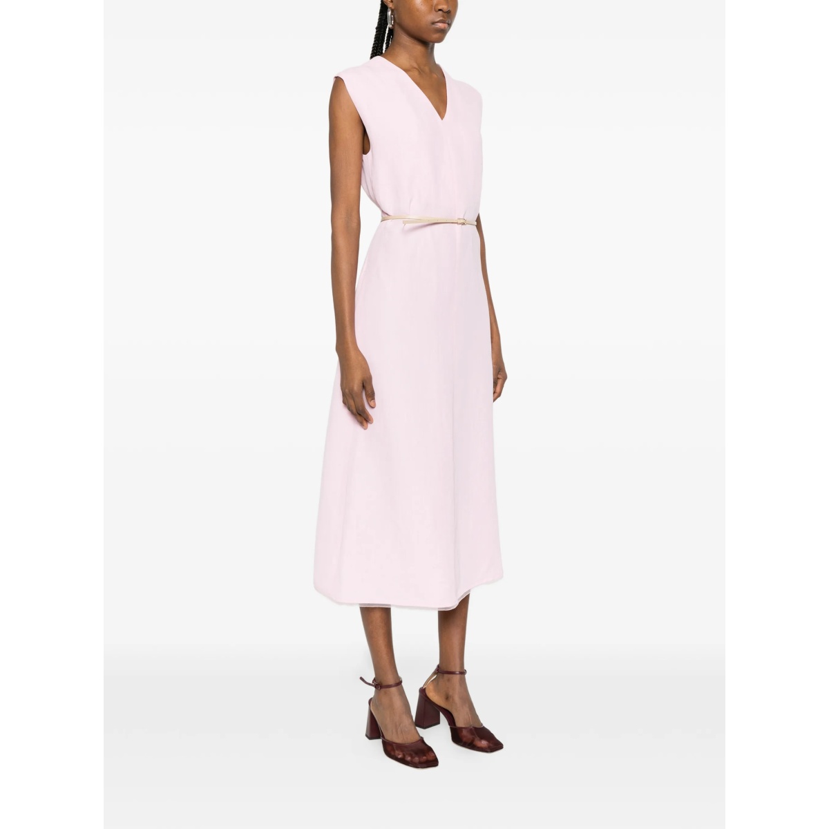 V-neck belted dress - Img 3