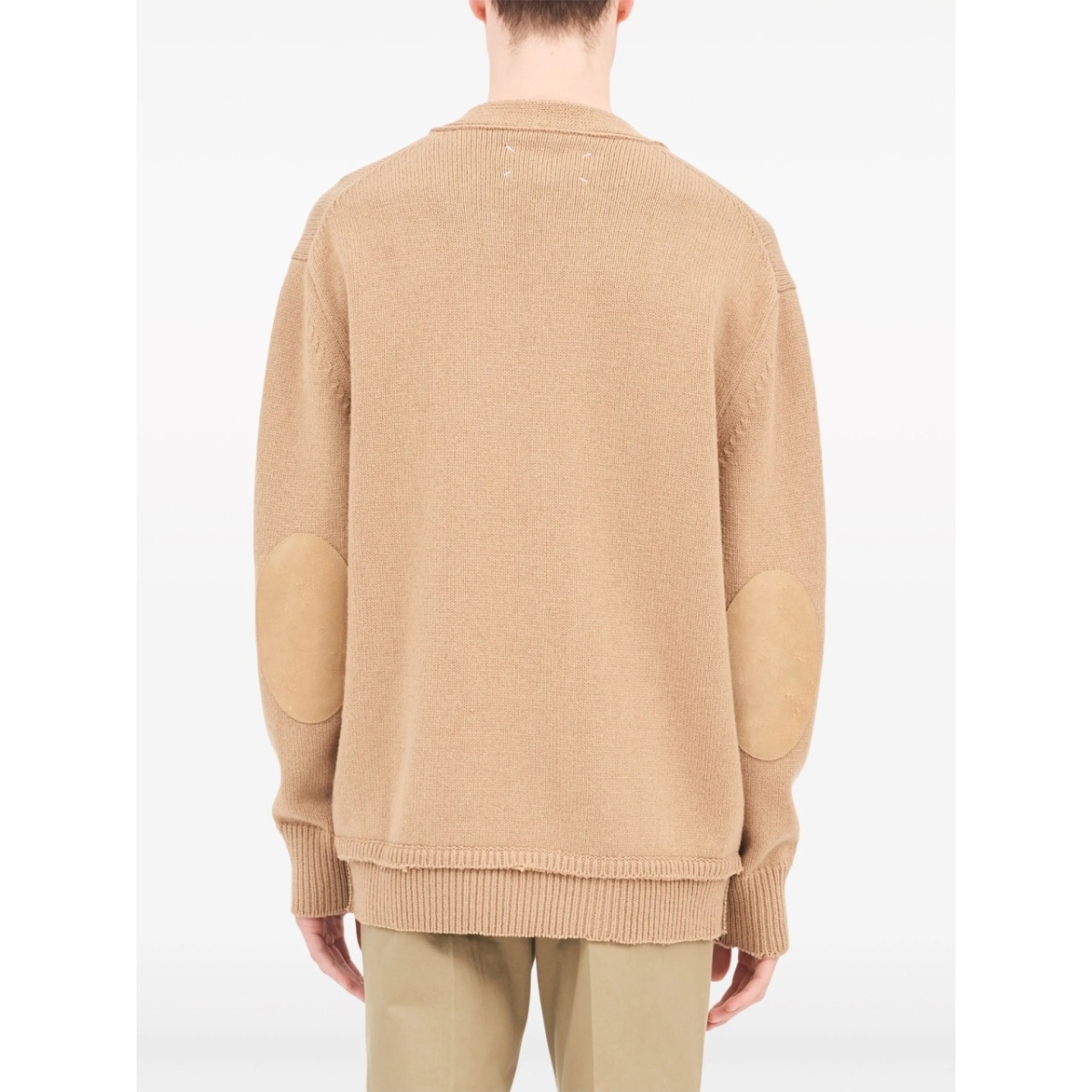 V-neck elbow-patch cardigan - Img 4