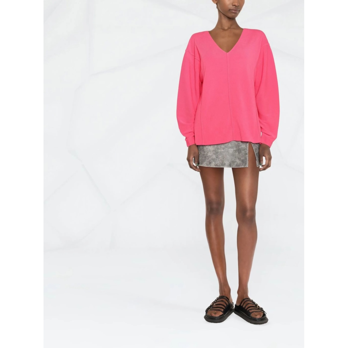 V-neck puff-sleeve jumper - Img 2