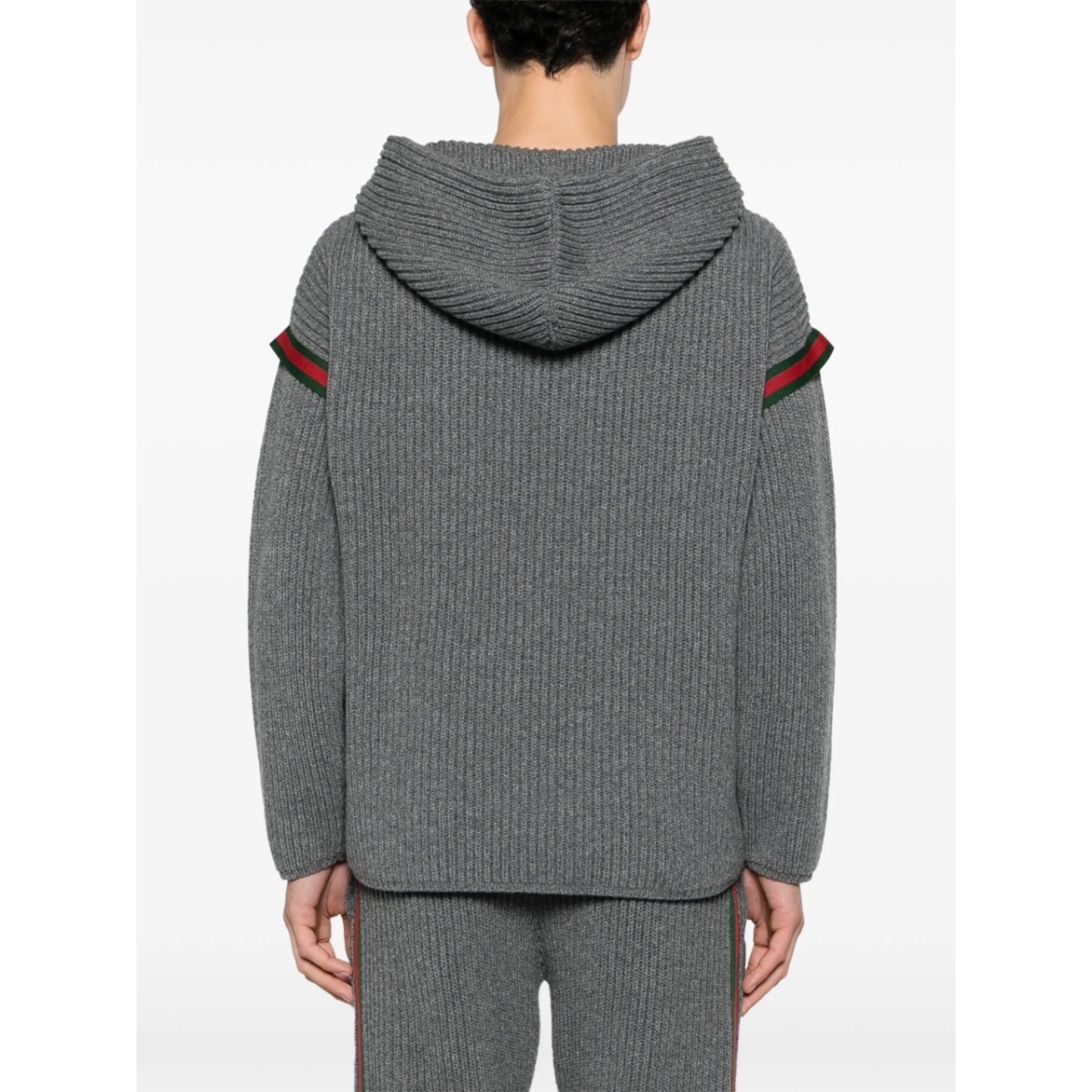 Web-stripe ribbed hoodie - Img 4