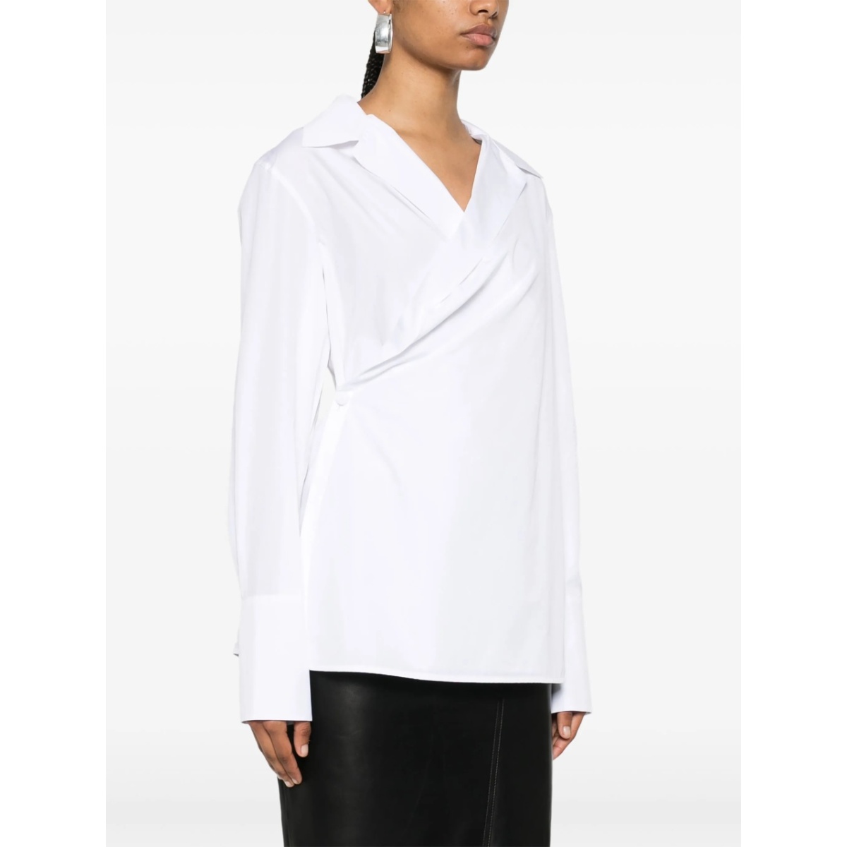 wrap-design poplin shirt - Img 3
