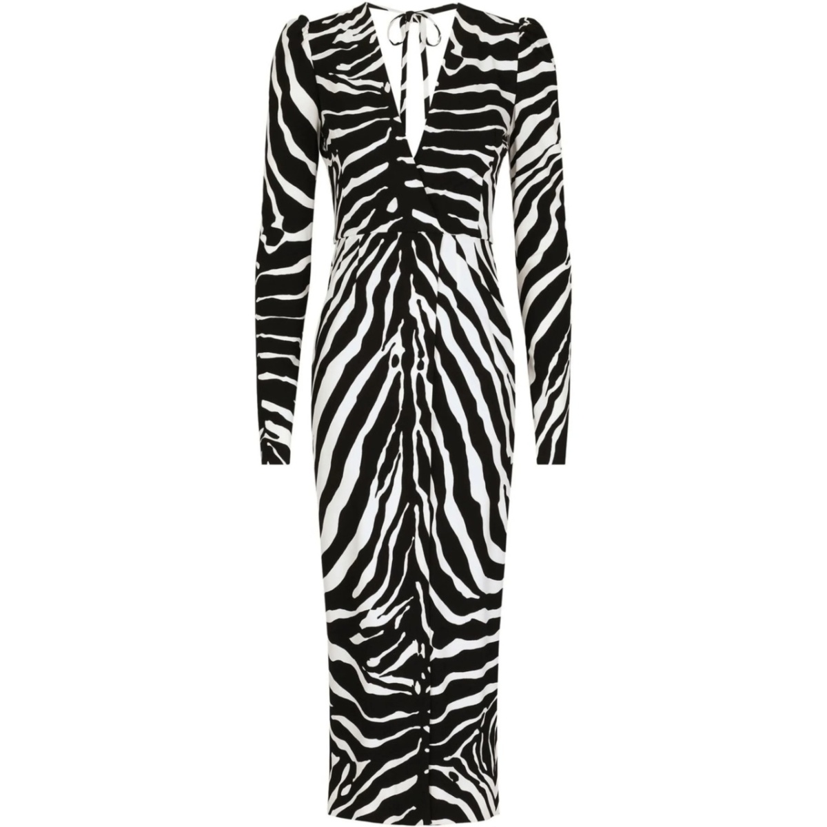 zebra-print long-sleeve dress