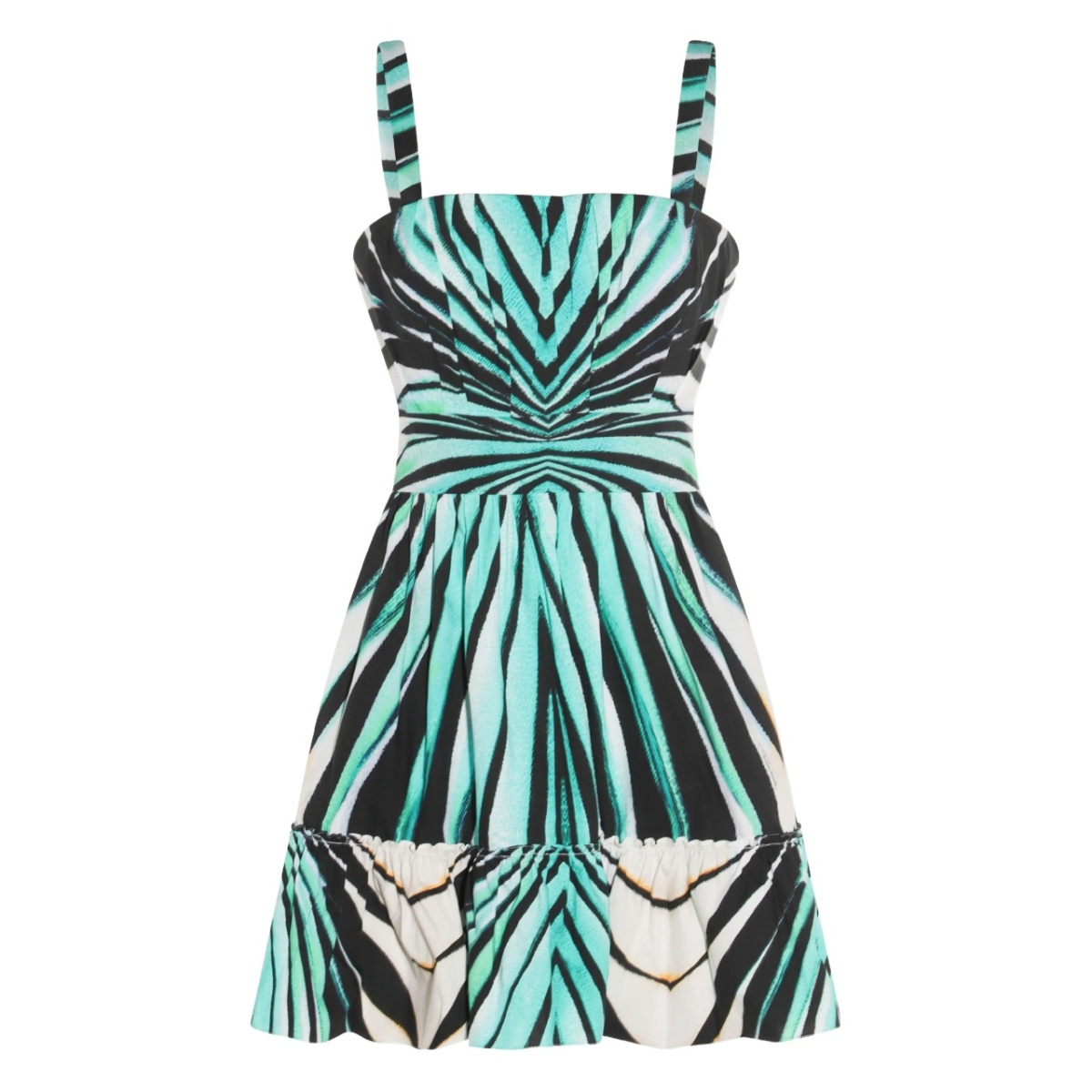 zebra-print skater dress