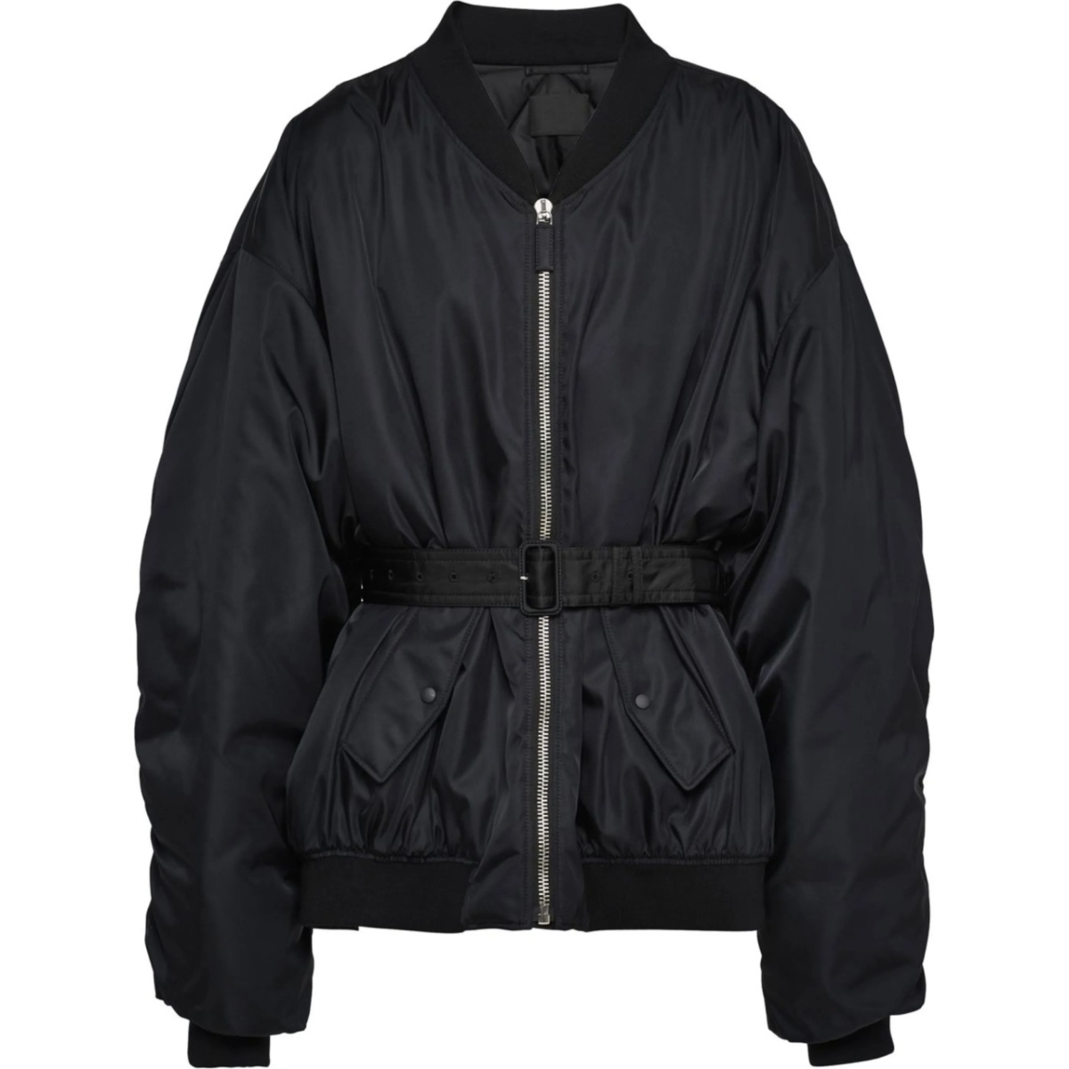 zip-fastening bomber jacket