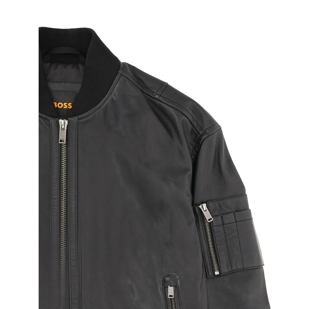 zip-up leather bomber jacket - Img 2