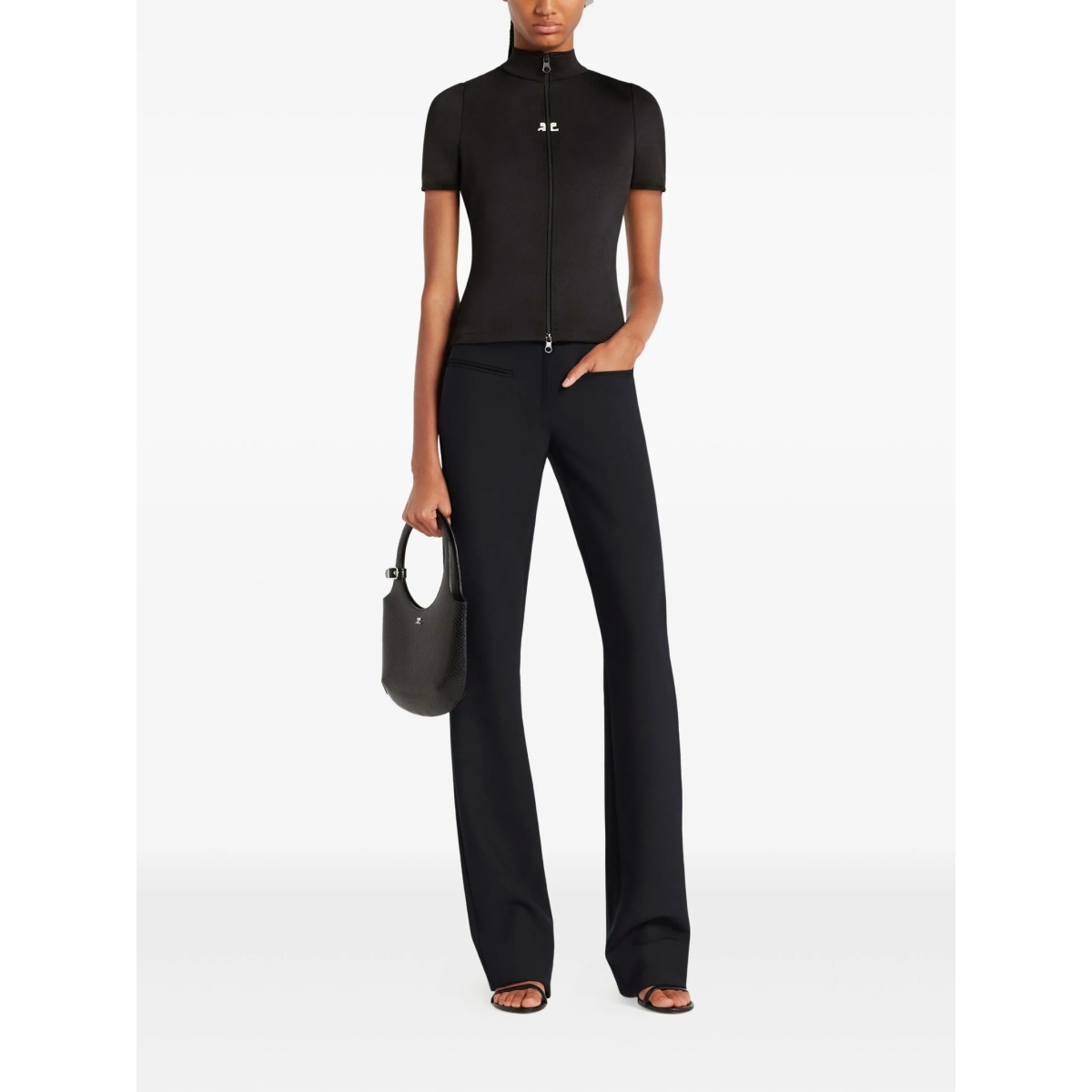 zip-up short-sleeve top - Img 2