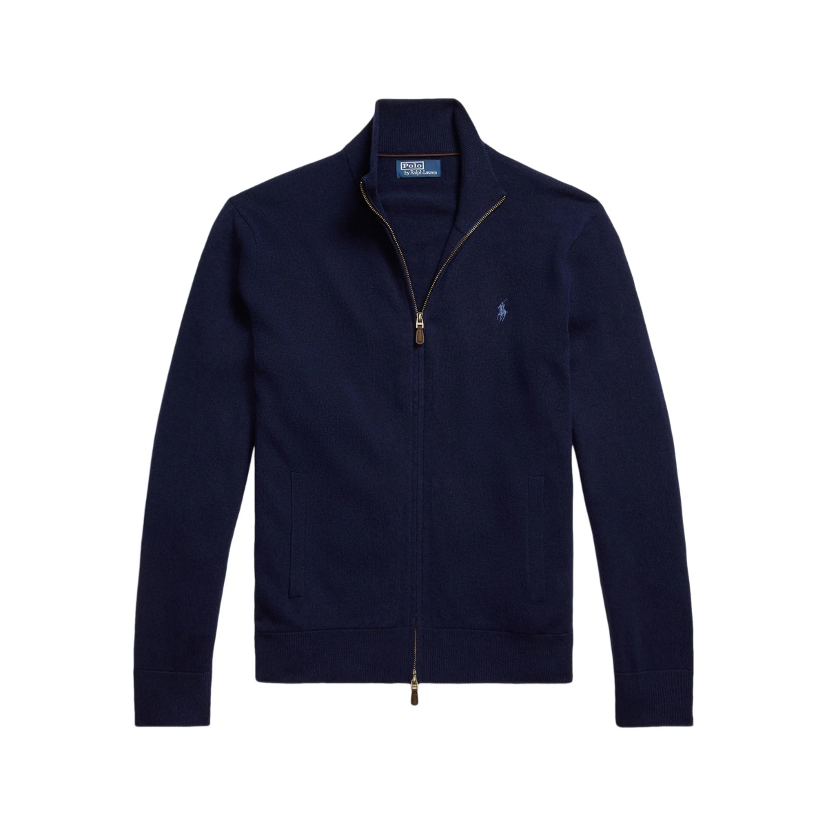 zip-up wool cardigan