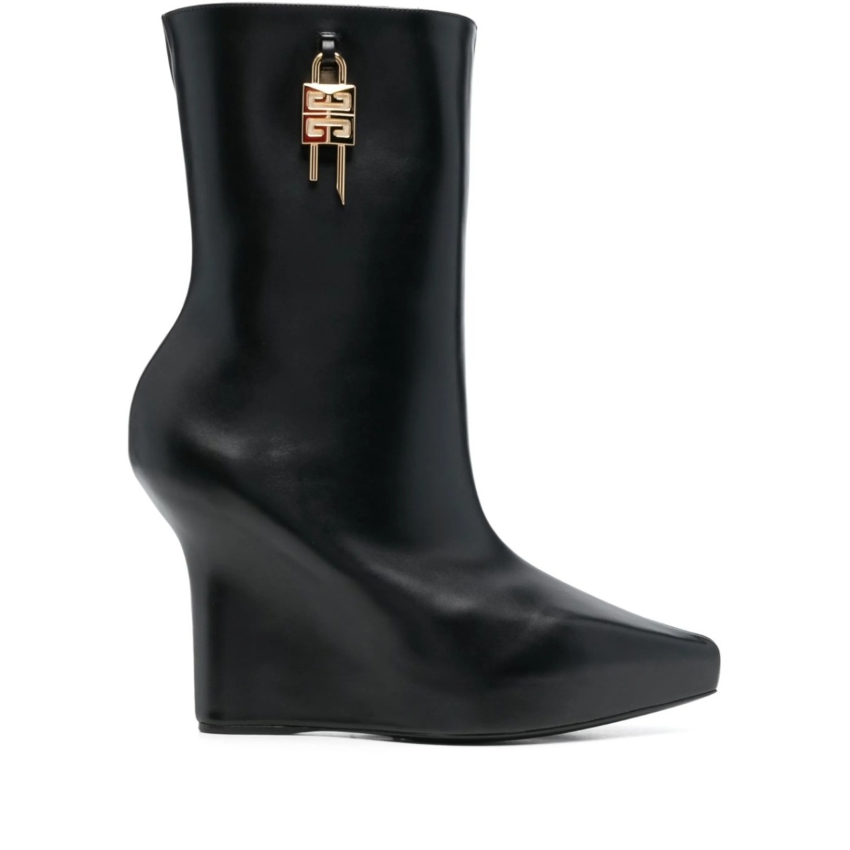 4 Lock leather wedge boots