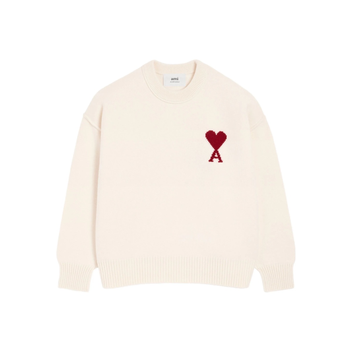 Ami Heart intarsia wool sweater