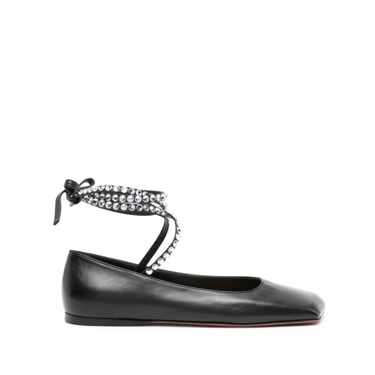 Ane square-toe leather ballerinas