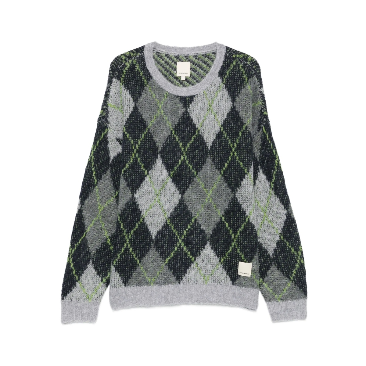 argyle-check jumper