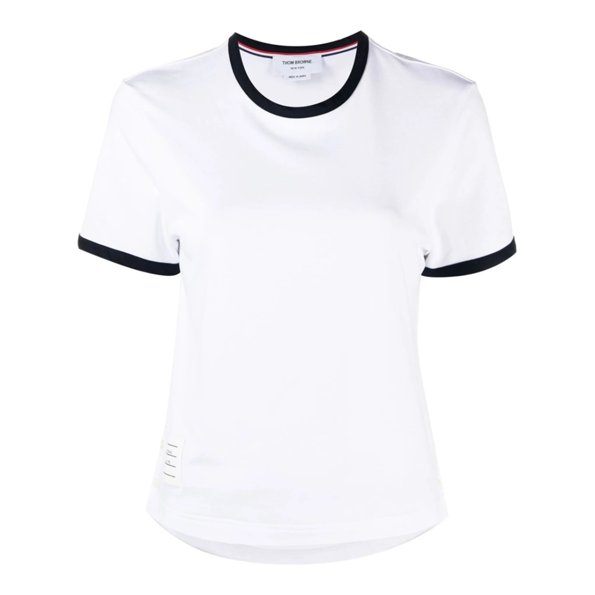 asymmetric hem short-sleeve T-shirt