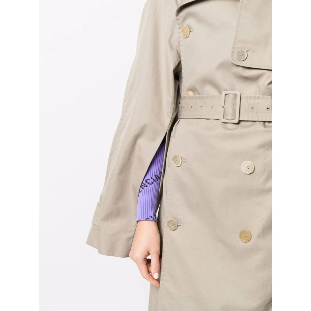 asymmetric-lapel trench coat - Img 5