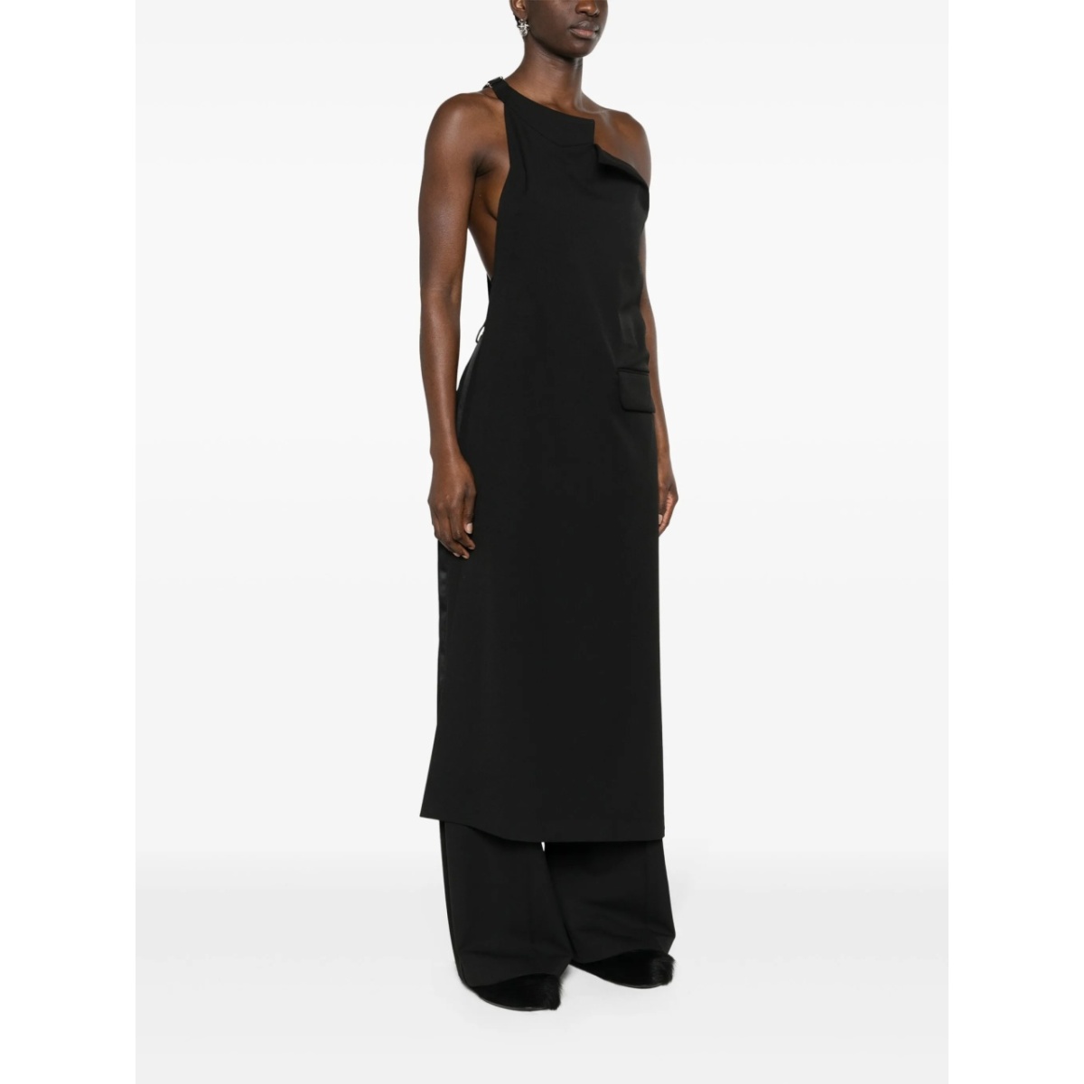 asymmetric-neck twill top - Img 3