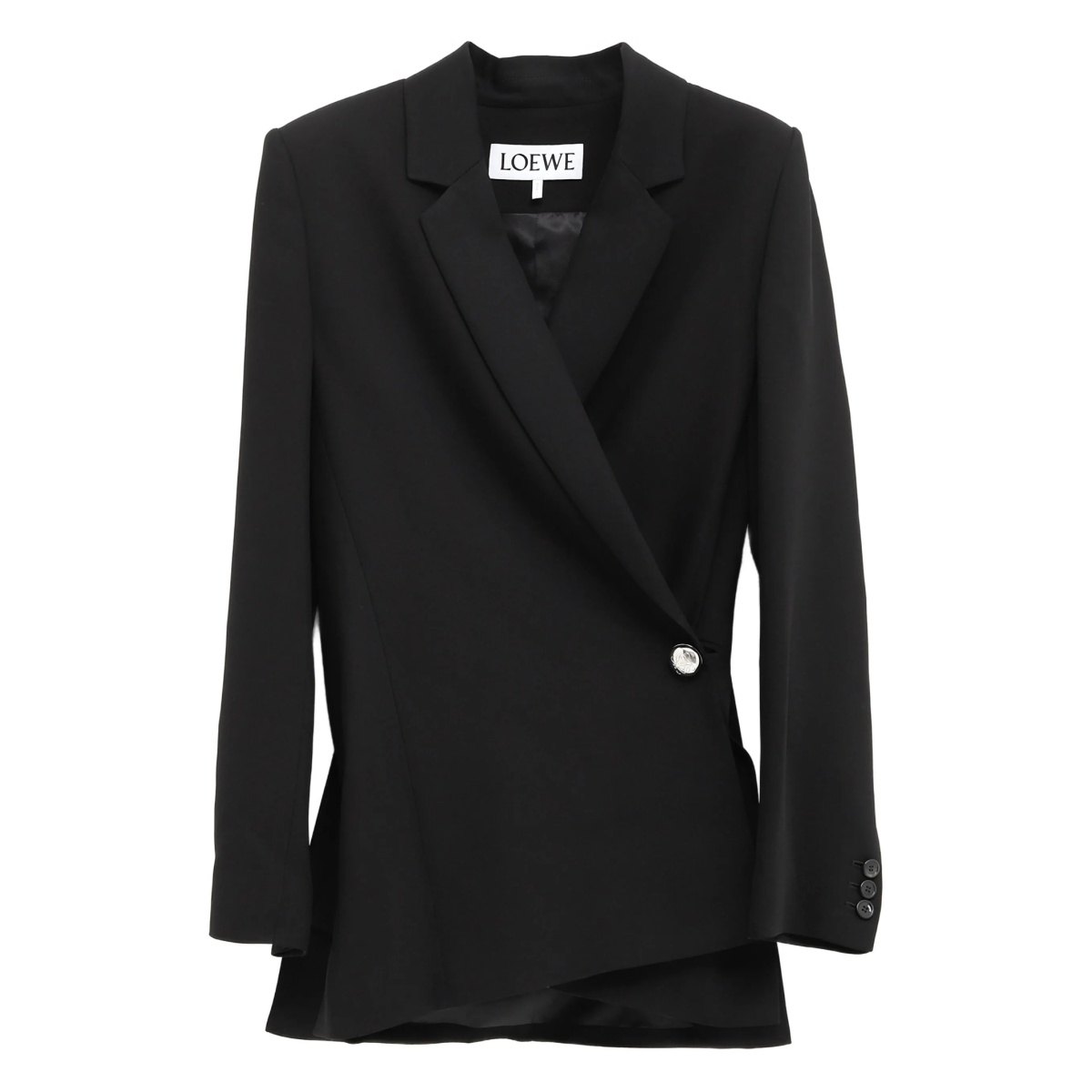 asymmetric single-button blazer