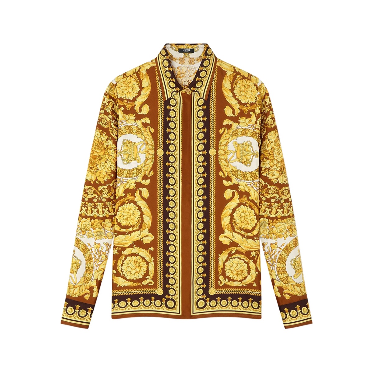 Barocco-print button-up shirt