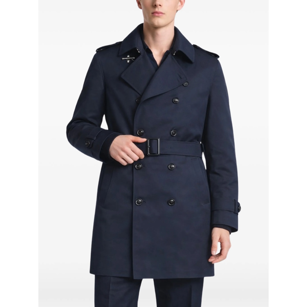 belted double-breasted coat - Img 2