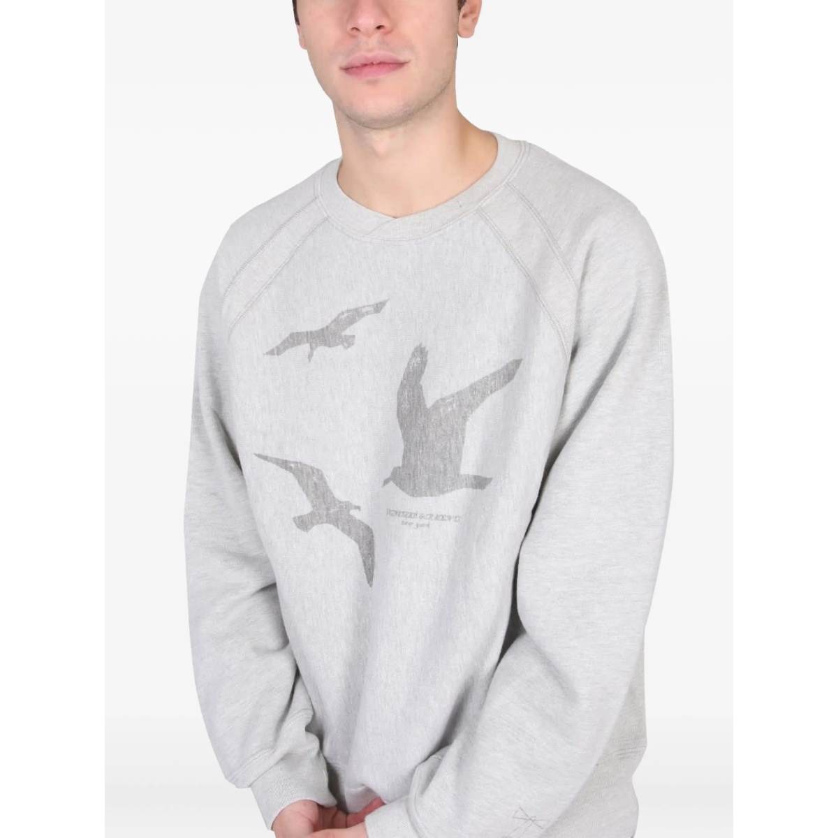 bird-print crew-neck sweatshirt - Img 4