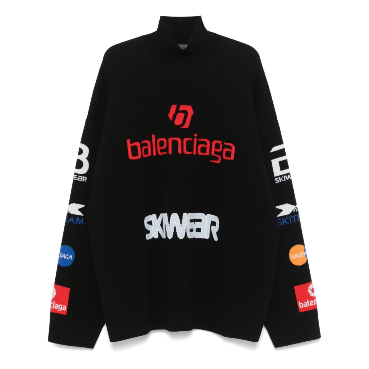 Black stretch wool blend sweater