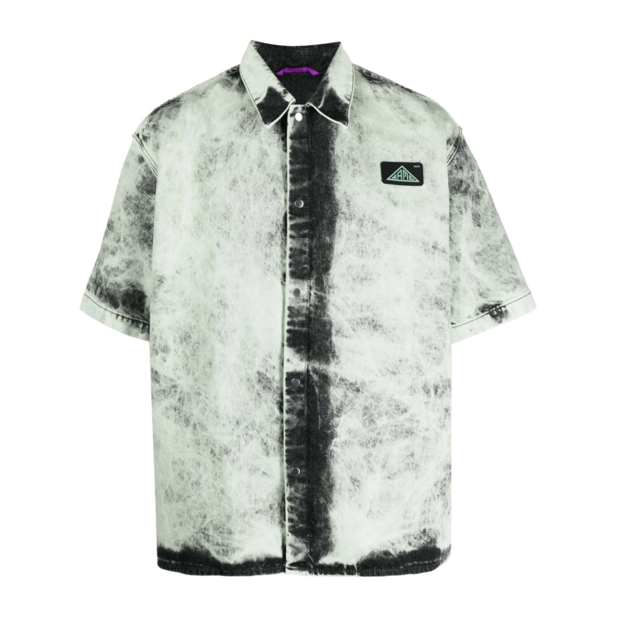 bleach-effect short-sleeve shirt
