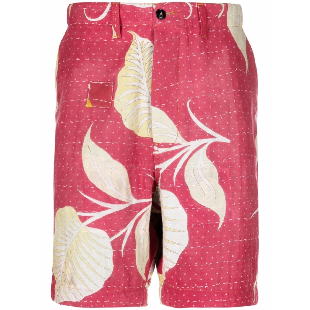 botanical-print four-pocket Bermuda shorts