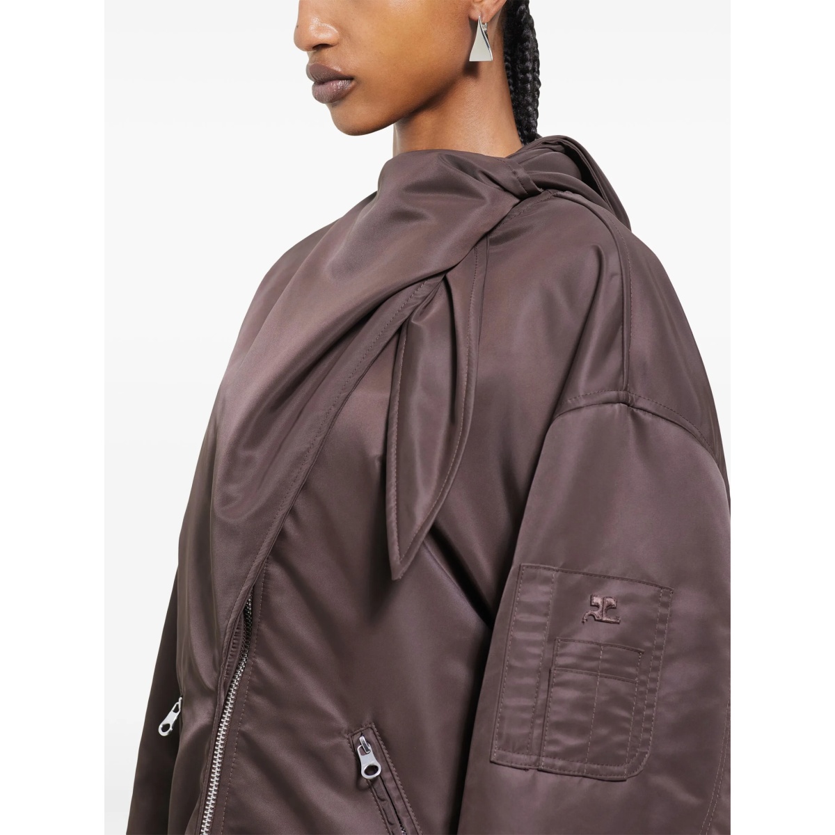 bow-collar bomber jacket - Img 5