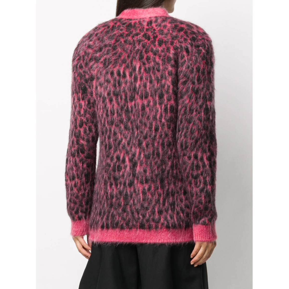 brushed leopard-print wool cardigan - Img 4