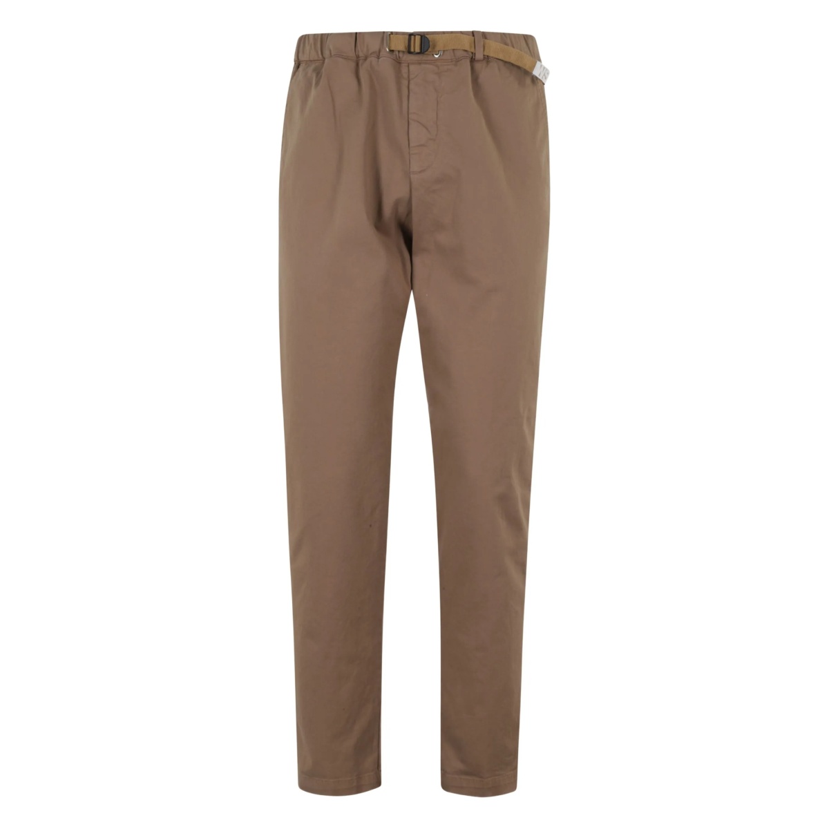 buckle-fastening cotton-blend trousers