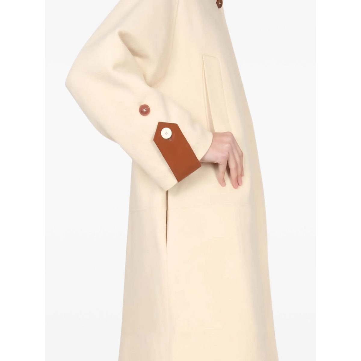 button-cuff wool-blend coat - Img 4