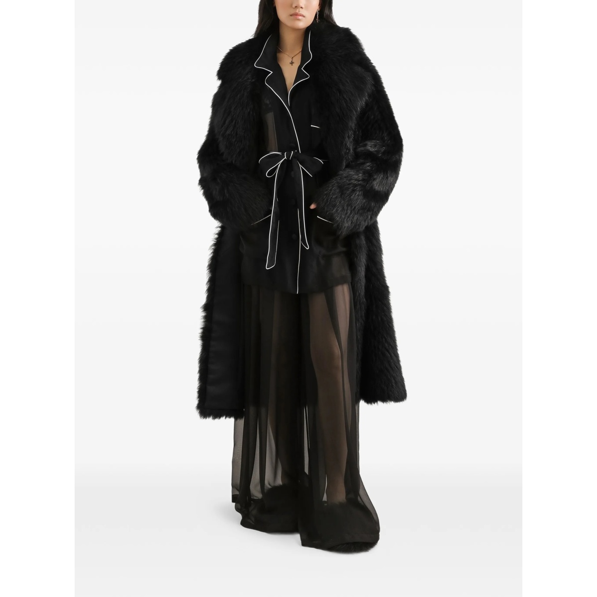 button-fastening belted jacket - Img 2