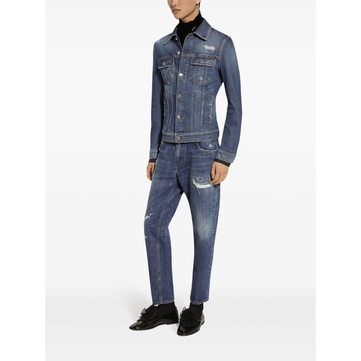 buttoned denim jacket - Img 3