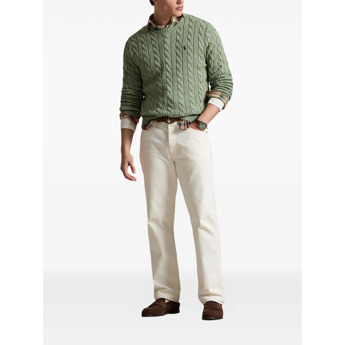 cable-knit long-sleeved sweater - Img 2