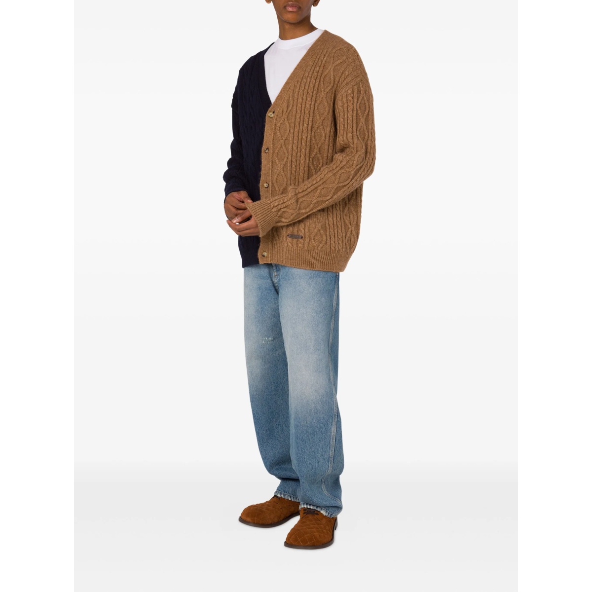 cable-knit two-tone cardigan - Img 2