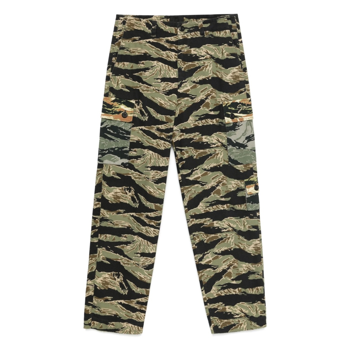 camouflage-pattern cargo pants