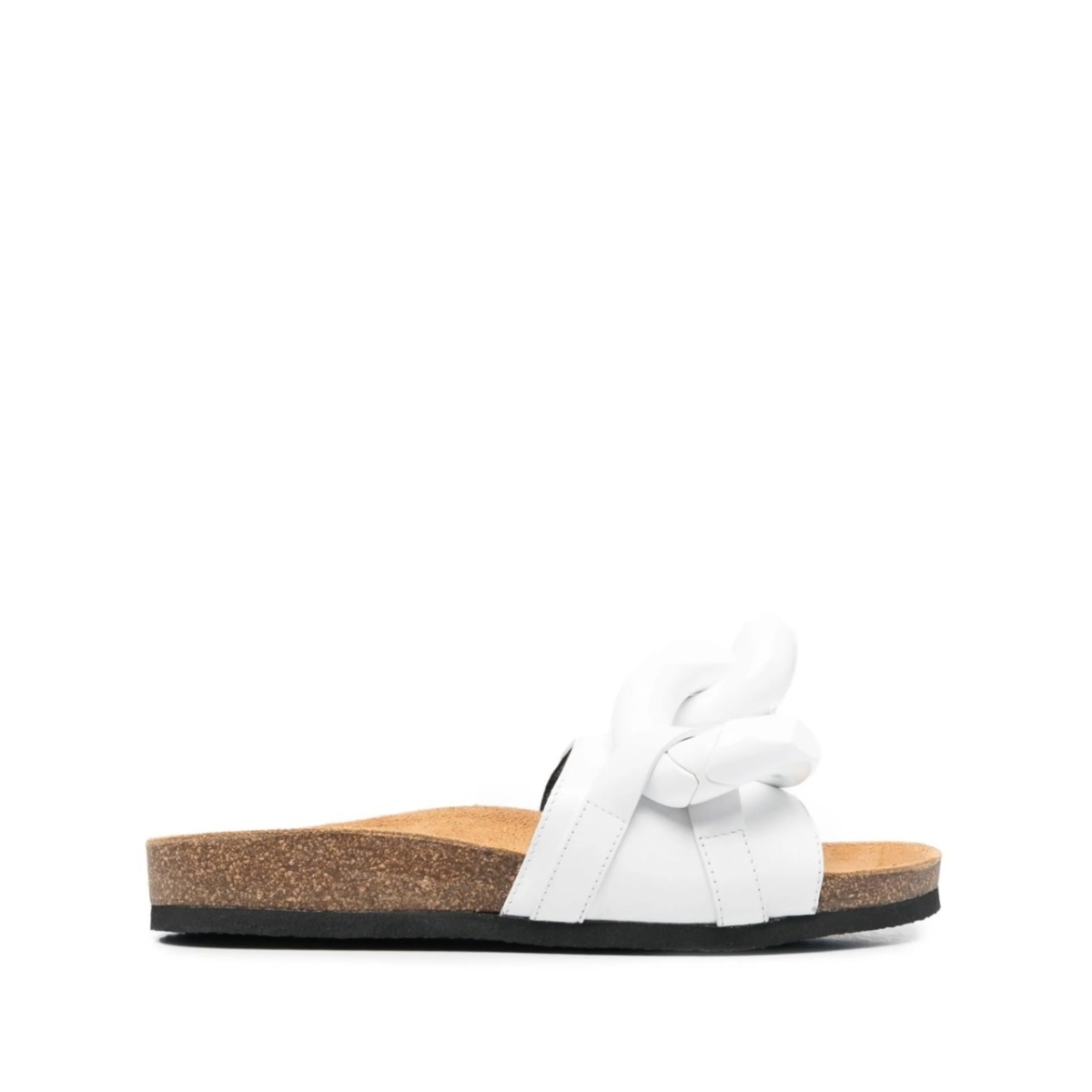 chain-link leather slides