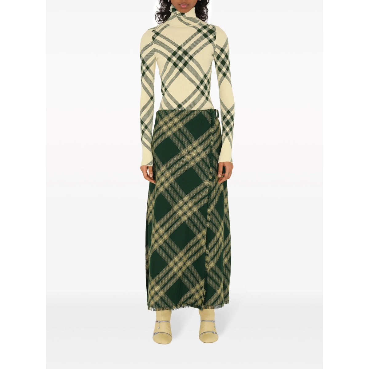 check-pattern high-neck jumper - Img 2