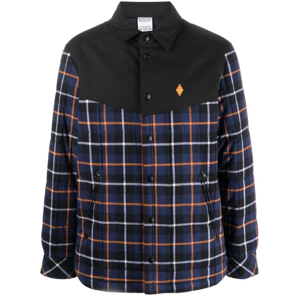 checked long-sleeve jacket