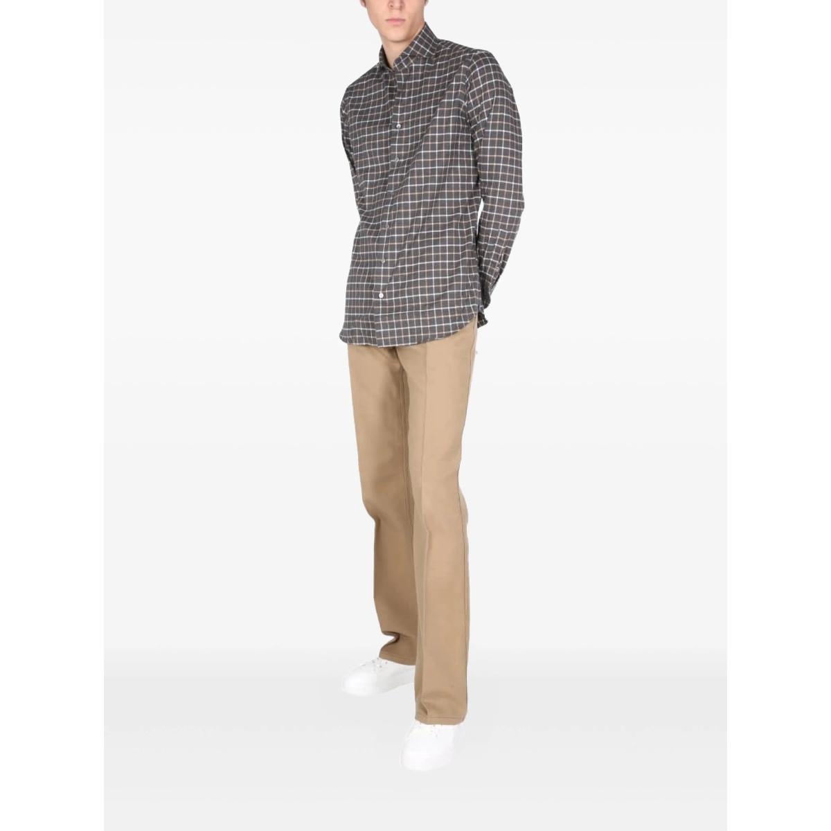 checked-pattern shirt - Img 2
